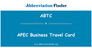 The apec business travel card (abtc) is a travel document issued to business travellers who are citizens of apec participating economies. Abtc Definition Apec Business Travel Card Abbreviation Finder