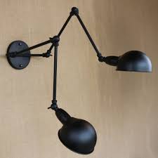 Industrial 2 Light Multi Light Wall Sconce With 5 9 W Metal Shade And Adjustable Fixture Arm Beautifulhalo Com