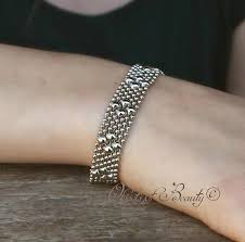 ball chain mesh silver bracelet