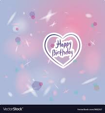 Happy Birthday Card Heart Pink And Purple Vector Image