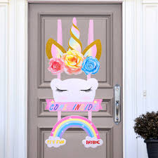 For a birthday party or any other type of bash, consider these whimsical unicorn party ideas for desserts, decor, goodie bags, activities, and more. Happy Birthday Door Sign Magical Rainbow Girl Birthday Party Decoration Threemart Unicorn Birthday Party Supplies Party Favors Home Kitchen Wieliczkapark Pl