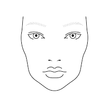 face chart for makeup of european woman
