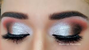 silver glitter eye makeup party