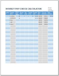 Hourly Paycheck Calculator Template For Excel Excel Templates