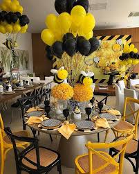 The party plays host to many bumble bee characters. Beehive Party Bumble Bee Baby Shower Bee Baby Shower Sunflower Baby Showers