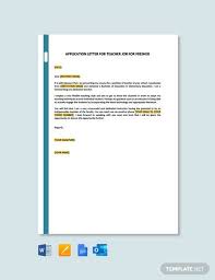 You have to define yourself in writing such that you will standout in presentation of your writing a cover letter for a position of a teacher is the task that should be well thought. Application Letter For Teacher Job For Fresher Template Free Pdf Word Apple Pages Google Docs Outlook Letter To Teacher Jobs For Teachers Application Letters