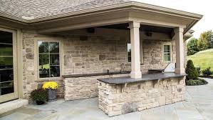 Outdoor Stone Kitchen Fireplace More