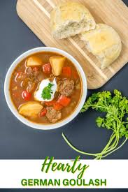 german goulash soup gulaschsuppe in a