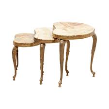 4.1 out of 5 stars. Set Of 3 Nesting Onyx Brass Kidney Shaped Coffee Side Tables Italy 1970s For Sale At 1stdibs