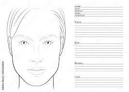 face chart makeup artist blank the