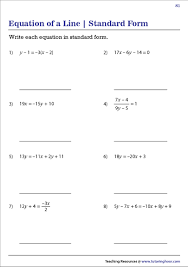 Linear Equation Worksheets