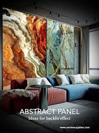 Abstract Panel Feature Wall Living