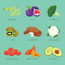 free vector veggies and fruit with text