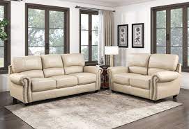 domus cream leather sofa traditional style
