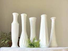 Milk Glass Bud Vase Assortment Set Of 5