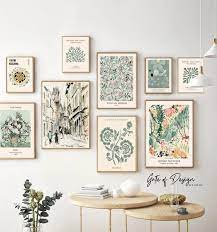 Green Gallery Wall Set Vintage Eclectic