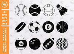 Football svg free, sport svg, ball svg, instant download, silhouette cameo, shirt design, sport balls svg, free vector files, png, dxf, eps 0296. Sport Balls Silhouette Sport Balls Icon Svg Etc Craft Marketplace