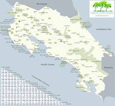 map of costa rica with driving distances