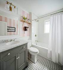 15 Pretty Pink And Gray Bathrooms To