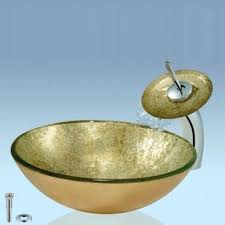 light gold glass countertop basin and