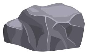 Gray Boulder Cartoon Rock Icon Natural
