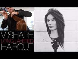 how to cut a long layered v shape