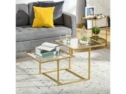 Zell 38 Glass Top Coffee Table Small