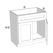 sb33 white shaker sink base cabinet