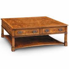 Four Drawer Square Coffee Table Walnut