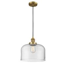 Light Brushed Brass Bowl Pendant Light