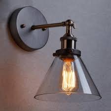 Wall Light With Conical Glass Shade
