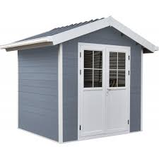 wood plastic composite shed light gray