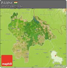 satellite map of pilibhit physical outside
