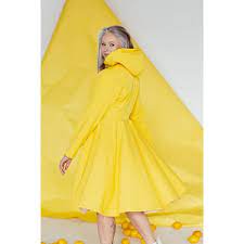 Hooded Yellow Raincoat For Women