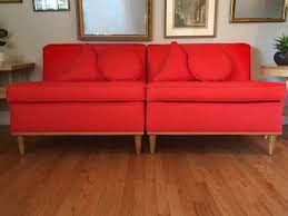 Mid Century Armless Sectional Sofa