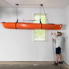 kayak and canoe ceiling pulley system