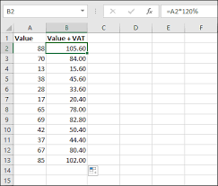 adding vat to a value in excel