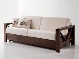 comfortable sofa with wooden frame