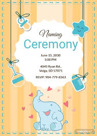 naming ceremony invitation card