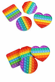 silicone rainbow pop it fidget toy for