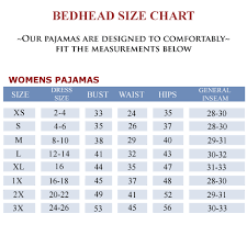 Pj Pant Size Chart Pj Pants Size Chart Pajamas Women