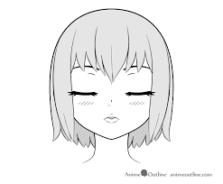 how to draw anime kissing lips face