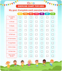 exercise chart for kids free