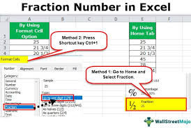 fraction in excel how to use methods