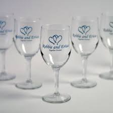 screen printed goblet wine glasses