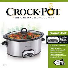 The low and high setting will peak at 215ºf, however the low setting cycles on and off that temperature more frequently. Buy Crock Pot 4 Quart Smart Pot Programmable Slow Cooker Silver Online In Canada B009bd6sus