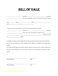 Free Automobile Bill Of Sale Template