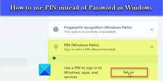 how to use pin instead of pword in