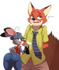 eric lowery, judy hopps, nick wilde, zootopia, highres, 1boy, 1girl, angry,  animal ears, ass, body fur, buttons, curvy, eyebrows, fox, furry, green  eyes, hat, huge ass, necktie, open mouth, pants, purple eyes,