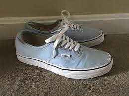 Vans Off The Wall Light Blue Shoes Men S Size 7 Women S 8 5 Light Blue Pastel Ebay